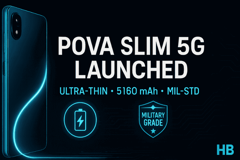Tecno Pova Slim 5G With Military Grade Certification 5160mAh Battery Launched in India