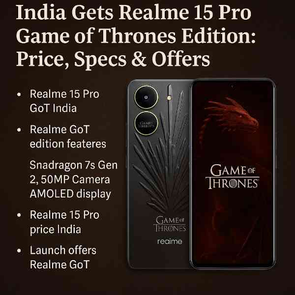 India Gets Realme 15 Pro Game of Thrones Edition: Price, Specs & Offers India Gets Realme 15 Pro Game of Thrones Edition: Price, Specs & Offers