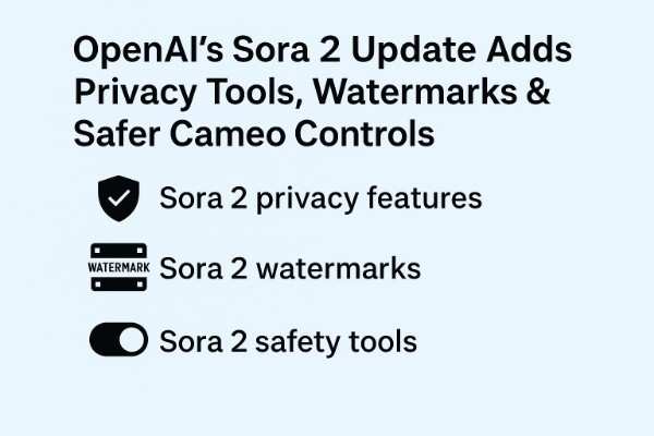 OpenAI’s Sora 2 Update Adds Privacy Tools, Watermarks & Safer Cameo Controls
